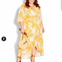 NWT City Chic Abigail Maxi Dress in Sunshine Burst Floral Print Size 16 - £51.23 GBP
