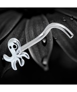 925 Sterling Silver Nose Stud Screw Pin Plain Polished Octopus Elegant D... - $167.39 MXN