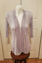 Cyrus Women&#39;s Size Small Light Blue Crochet Open Front Cardigan Sweater - $19.75