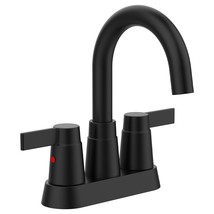 Bathroom Faucet Matt Black 2-Handle Bathroom Sink Faucet 360 Degree High Arc Swi - £85.41 GBP