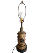 1960s MCM Table Lamp Brass Nautical Industrial Internal Light Mid Centur... - $238.32 CAD