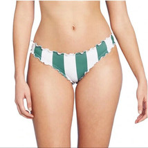 NWT Shade &amp; Shore Women&#39;s Ruffle Stripe Cheeky Bikini Swimwear Bottom, G... - £9.57 GBP