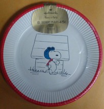Vtg 1960s 1970s Snoopy Red Baron Hallmark Plans-A-Party 8 Plates Sealed NOS - £9.43 GBP