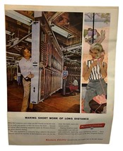 Western Electric Telephone Color Print Ad 1958 Vintage Long Distance Ori... - $11.95