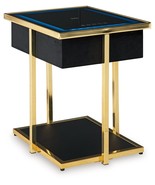 Rexwell - Black / Gold Finish - Accent Table With Speaker - $4,318.32 MXN
