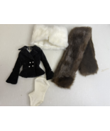 4pc Wardrobe fits 16&quot; Dolls Tonner Dolls Black Coat, 2 Mink wraps and Sw... - €48,75 EUR