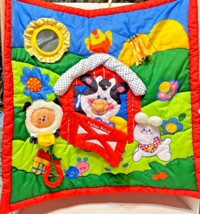 Vintage 1993 Fisher Price Baby Farm Discovery Playmat Activity Blanket 25.5&quot; - £17.77 GBP