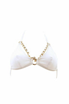 AGENT PROVOCATEUR Womens Bikini Top Metallic Strapy White Size S - £110.74 GBP