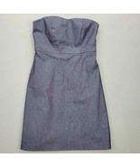 Merona Womens Dress Size 12 Strapless Stretch Midi Blue Chambray Lined S... - £9.04 GBP