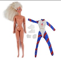 1995 Olympic Gymnast Barbie Atlanta Leotard Outfit White Sneaker Articul... - £13.54 GBP