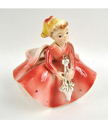 Vintage Original Rubens Japan Lady planter Vase Pink Girl Umbrella Retro... - €33,23 EUR
