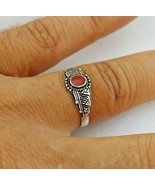 Sterling Silver Boho Ring Brown Stone Handmade Small Rings Moroccan Gift... - £15.72 GBP