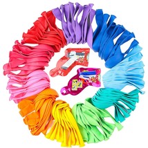 Colorful Balloons 100 Pcs, Assorted Color 12 Inches Rainbow Latex Balloons With  - £11.78 GBP