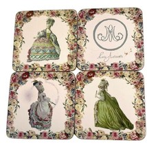 4 Marie Antoinnette Coasters Vintage Versailles Original Art Work 4” Victorian - £22.55 GBP