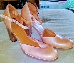 Reactions Kenneth Cole Brown Leather Mary Jane Wooden Heels 8M - $29.15