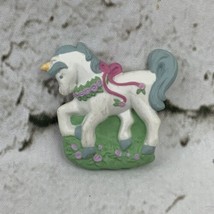 Collectible Refrigerator Magnet Unicorn Pretty White Blue Green Plastic - £6.10 GBP