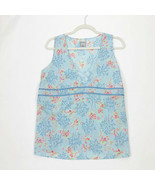 EUC Old Navy Blue Floral Empire Waist Maternity Sleeveless Blouse Size M... - $21.72 CAD