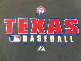 MLB Majestic Texas RangersTexas Baseball Team Grey T Shirt XL - £14.91 GBP