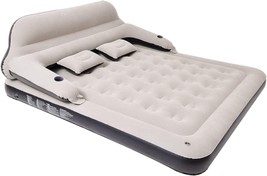 King Size Air Mattress Blow up Bed with Inflatable Headboard and Pillows - £78.07 GBP