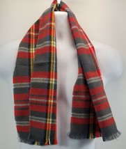 I) Women&#39;s Tartan Plaid Checkered Fringed Tassel Scarf Red Black - $9.89