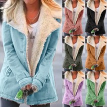 Women Plus Size Warm Coats Composite Plush Button Lapels Jacket Outerwea... - $69.00