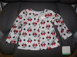 Disney Baby Minnie Mouse Gray Long Sleeve Snap Front Shirt Size 6/9 Mont... - $14.40