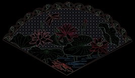 Oriental Fan ~~ blackwork pattern PDF - $15.99
