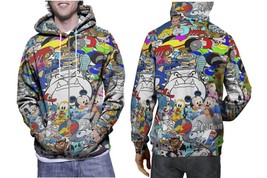 Cartoon Movie Compilation Stickerbomb   Mens Graphic Pullover Hooded Hoodie - £27.35 GBP+