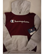 Champion - Sweatshirt Hoodie Long Sleeve Gray & Maroon - Boys Size 10/12 - $17.99