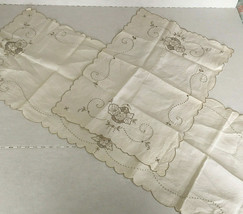 vintage table runner and scarf scarve bedroom dining room fabric linen d... - $19.75
