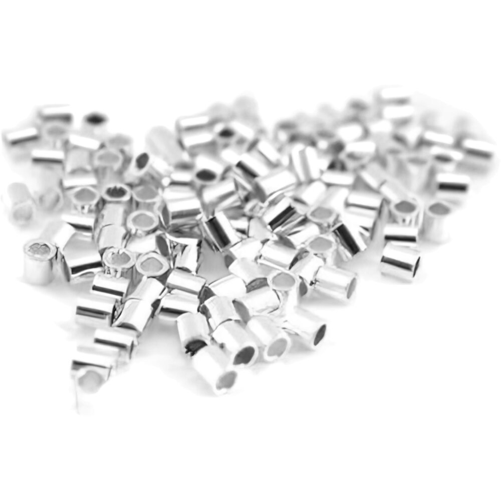 125 Crimp Tube Beads Sterling Silver Bead String Part Beads & Jewelry