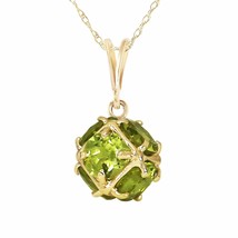 3.30 Carat 14K Solid Yellow Gold Peridot Necklace Certified Imperial 14&quot;-24&quot;  - £299.98 GBP
