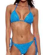 Beach Fashion Women&#39;s Chic Shiny Suspenders Lace-Up Two-Piece Bikini Swi... - £16.16 GBP