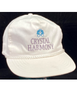 Vtg CRYSTAL HARMONY Hat-Cruise Ship-White-Strapback-Rope Bill-Crystal Cr... - €20,51 EUR