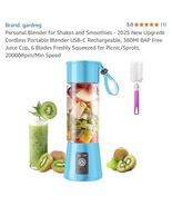 Portable Mini Electric Juicer USB Charging Smoothie Milkshake Maker Auto... - $69.87 MXN