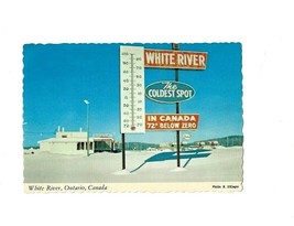 Vintage 1960s White River The Coldest Cold Spot Ontario Canada Postcard - $21.46