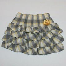 Gymboree Bright Owl Girls Gem Flower Plaid Ruffle Skirt size 5 - $16.99