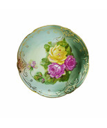 C. Tielsch &amp; Co Antique 1887 Large  White Porcelain Rose Bouquet Chop Pl... - £236.94 GBP