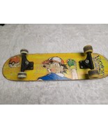 Vintage Pokémon Ash Ketchum Skateboard 1998 Wall Hanger Art Pokemon Nint... - $19.39