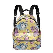 Princess in Yellow Wonderland PU Leather Leisure Backpack School Daypack - £29.09 GBP