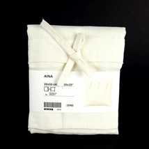 IKEA Aina Pillow Case Cushion Cover White 100% Linen 20x20&quot; - £17.40 GBP