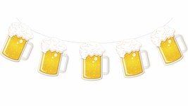 Beer Party &amp; Oktoberfest Decoration - Brew Steins Garland - 10 ft Long Mug Penna - £7.03 GBP+