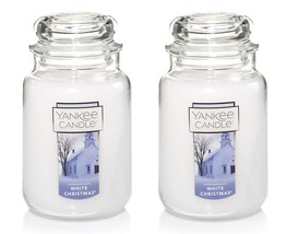 2 Yankee Candle 22oz Large Jar Candles White Christmas Pine Cedar Lot of TWO New - £47.78 GBP