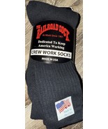 Railroad Sock ~ 3-Pair Black Socks Crew USA ~ Sock Size 10-13 Shoe Size ... - $18.06 CAD