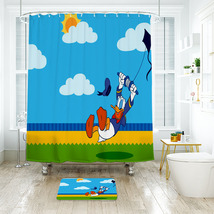 Disney Donald Duck 08 Shower Curtain Bath Mat Bathroom Waterproof Decorative - £18.08 GBP+
