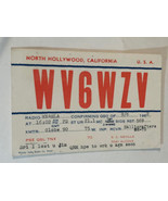 Vintage CB Ham radio Card WV6WZV  North Hollywood California - $4.94