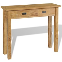 vidaXL Solid Teak Console Table (35.4x11.8x31.5in), Natural Wood Finish - $257.49