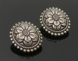 STEPHEN DWECK 925 Silver  - Vintage Flower Motif Non Pierce Earrings - EG11570 - £303.12 GBP