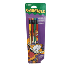 4 VINTAGE MEAD GARFIELD THE CAT NO 2 PENCILS W ERASERS BRAND NEW IN PACK... - $19.00