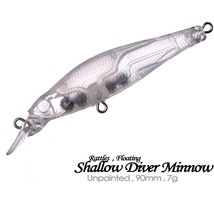 20PCS 9cm 7g 9cm 7g Rattle Flaoting Minnow DIY Unpainted Bait Blank Fish... - $14.96